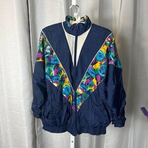 Bold Spirit Vintage 80's Windbreaker in Navy/Multi - Size S